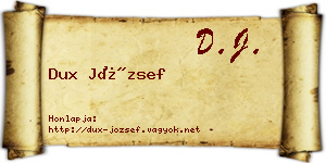 Dux József névjegykártya
