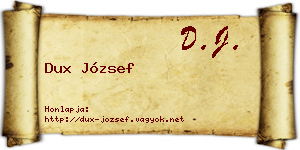 Dux József névjegykártya